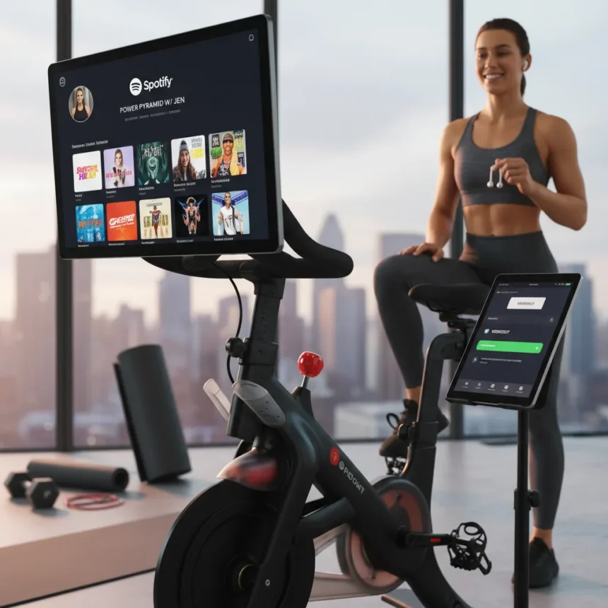 Spotify fitness expansion with Peloton signals streaming's next frontier — AI-generated illustration