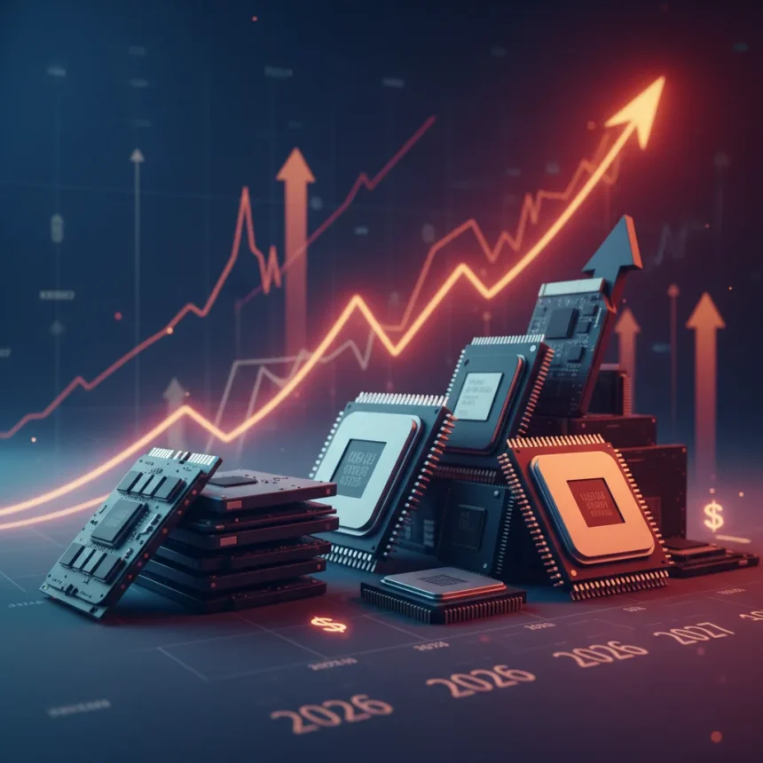SSD and CPU price hikes accelerate through 2026 and beyond — AI-generated illustration