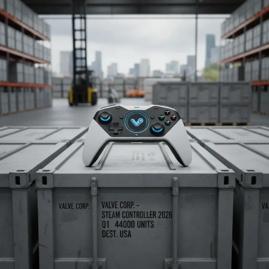 Steam Controller 2026 launch imminent as 44k units arrive in US — AI-generated illustration