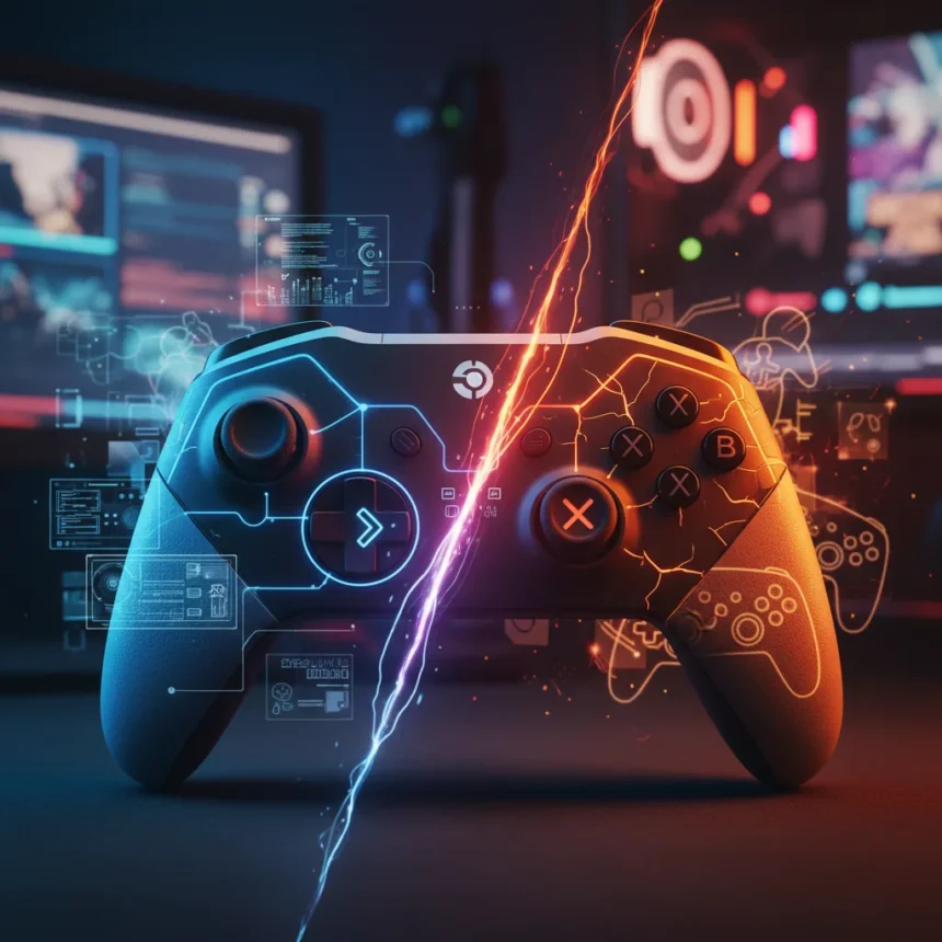 Steam Controller Reviews: PC Gaming's Most Divisive Peripheral — AI-generated illustration