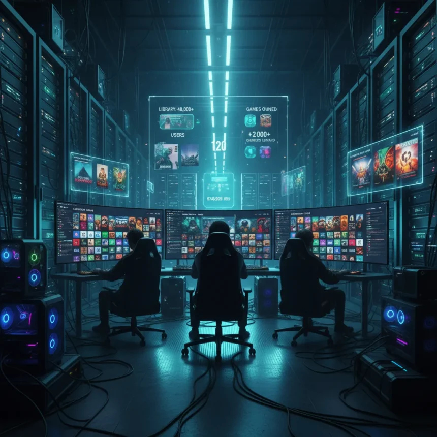Steam game hoarding hits extreme: 120 users own 20,000+ games — AI-generated illustration