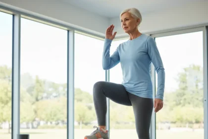 Step-ups after 60: The leg strength benchmark that matters — AI-generated illustration