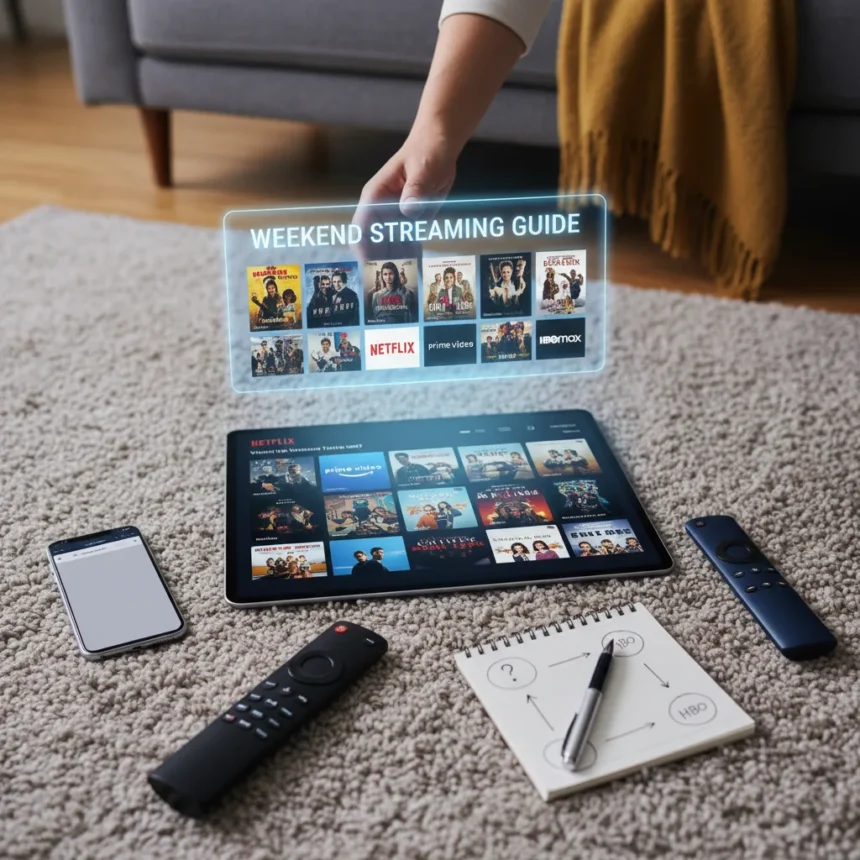 Netflix and streaming services lack a cohesive weekend guide — AI-generated illustration