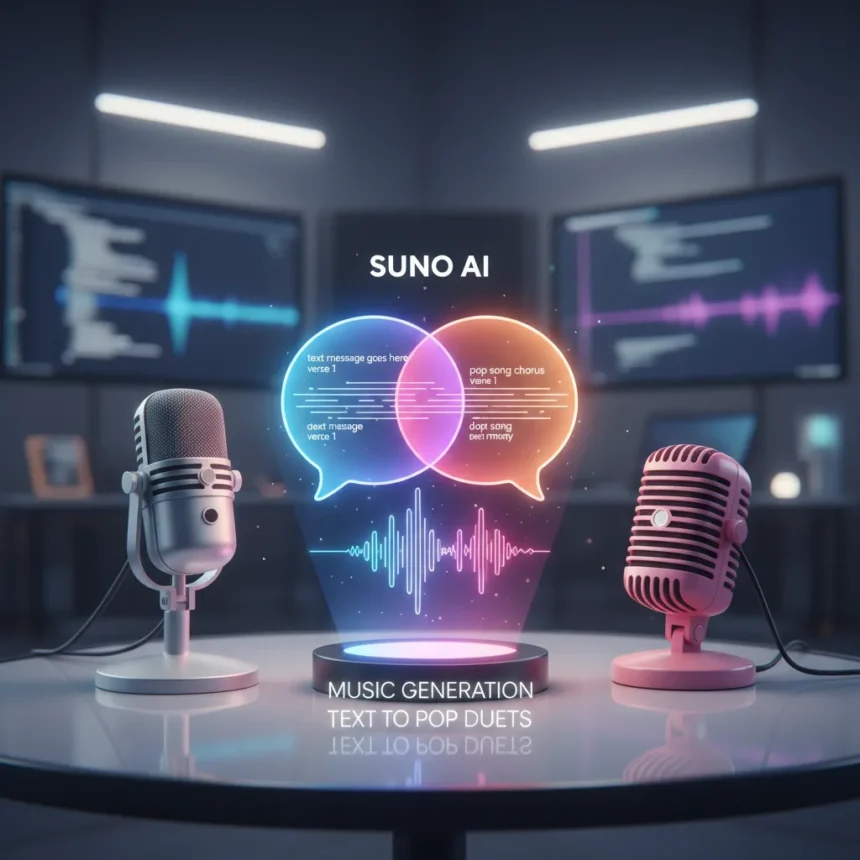 Suno AI Music Generation: Turn Text Into Pop Duets — AI-generated illustration