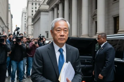 Supermicro co-founder pleads not guilty in Nvidia server smuggling case — AI-generated illustration