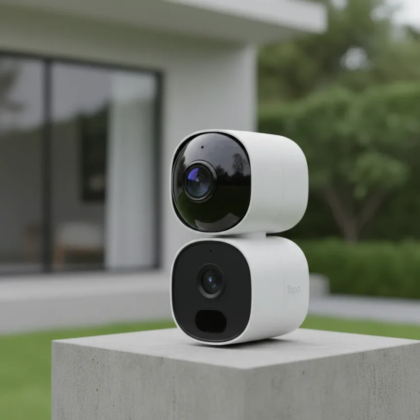 Tapo C545D dual-lens camera redefines compact outdoor security — AI-generated illustration