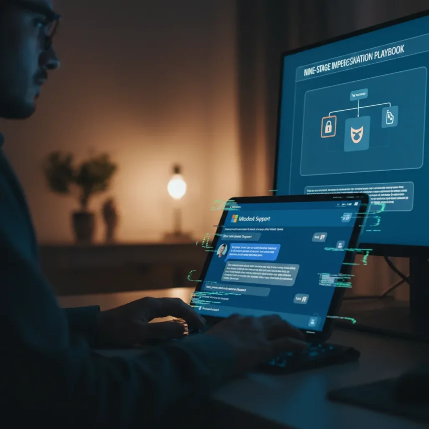 Microsoft Teams helpdesk impersonation attacks hit new sophistication — AI-generated illustration