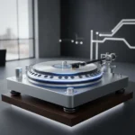 TechDas vacuum-clamp turntable raises the bar for vinyl playback — AI-generated illustration