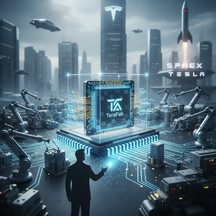 Intel's 14A process powers TeraFab's 1-terawatt AI chip ambition — AI-generated illustration