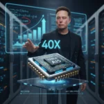 Tesla AI5 processor claims 40X boost, but Musk's math needs checking — AI-generated illustration