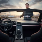 Tesla Roadster Will Be Last Manual Car, Musk Says — AI-generated illustration