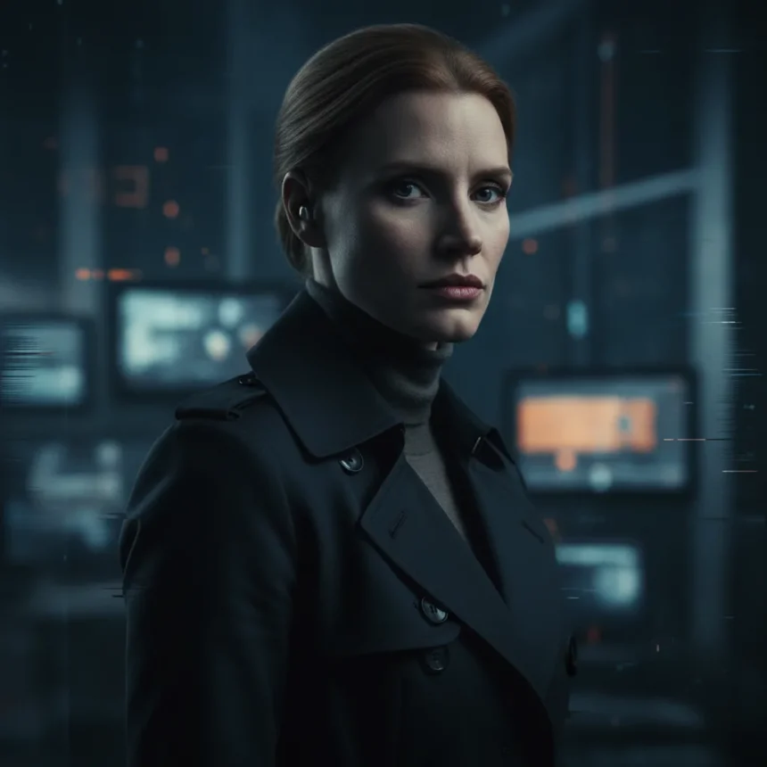 The Savant with Jessica Chastain finally has a release date — AI-generated illustration