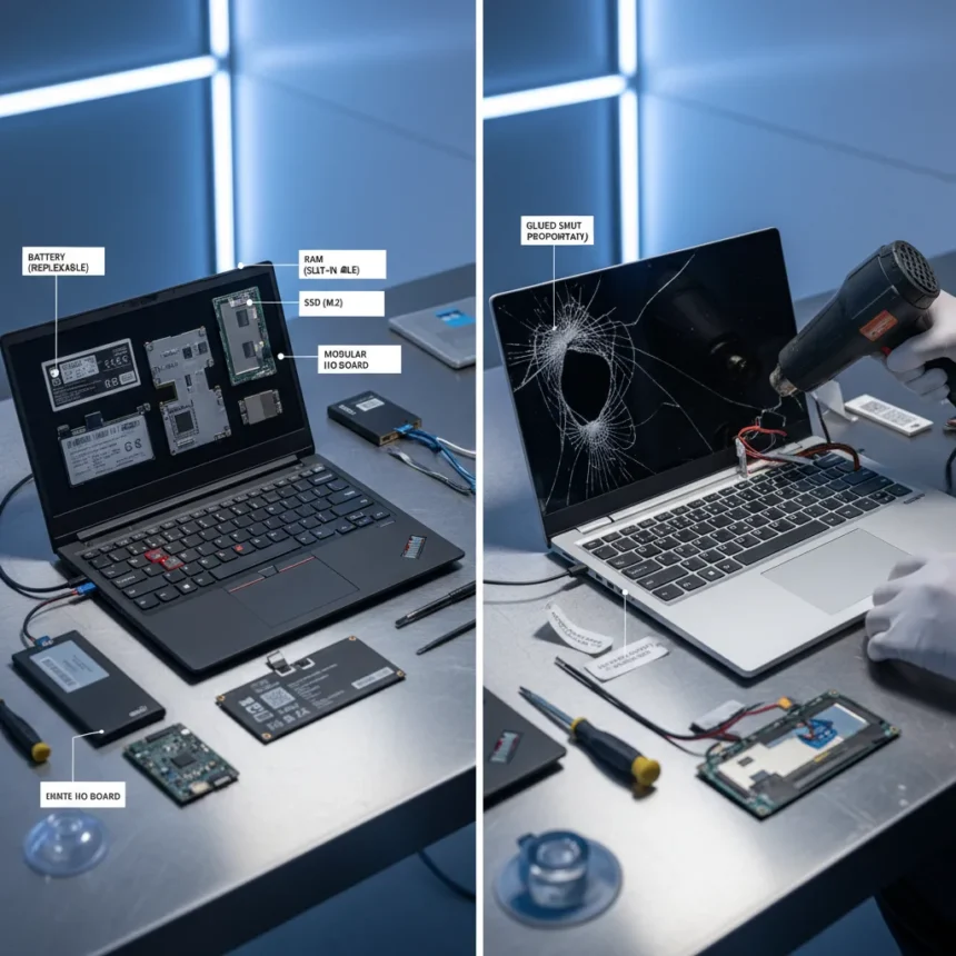 ThinkPad T14 Gen 7 Exposes Surface's Repair Gap — AI-generated illustration