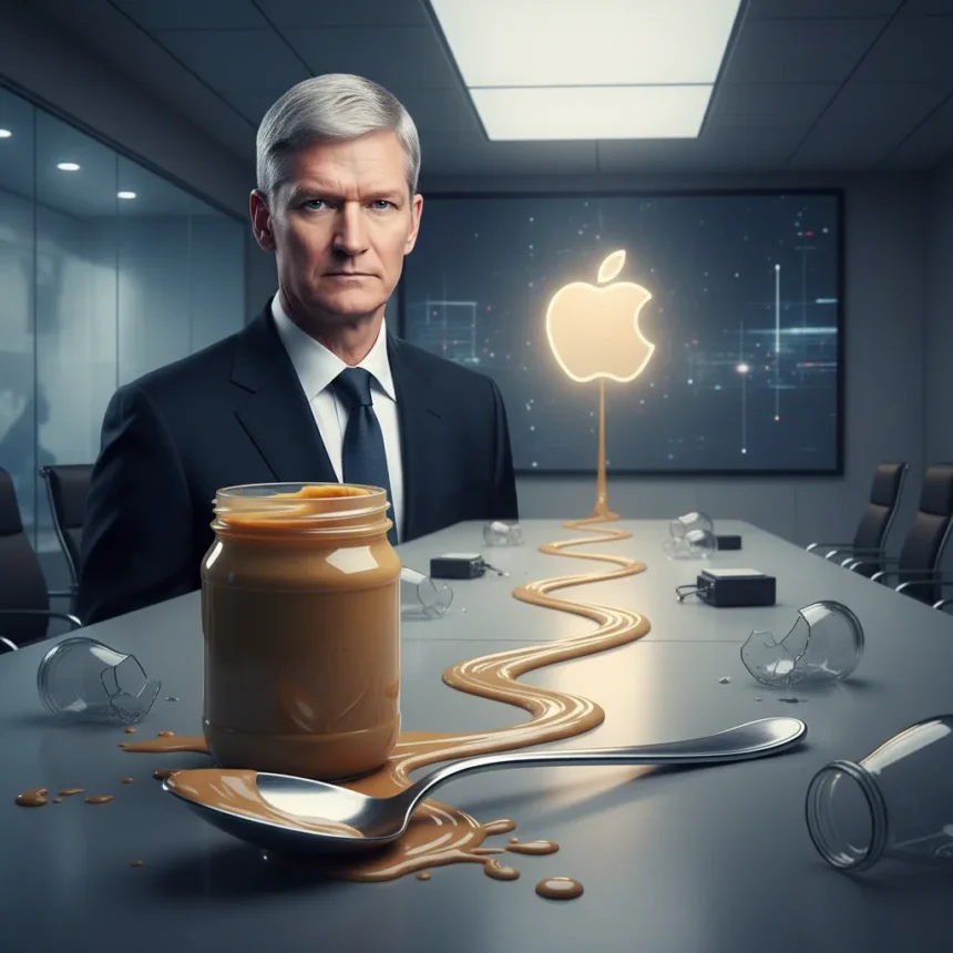Tim Cook's 'Peanut Butter' Rule Reveals Apple's Ruthless New Era — AI-generated illustration