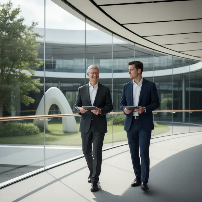 Tim Cook Confirms He's Staying at Apple as Executive Chairman — AI-generated illustration