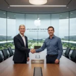 Tim Cook Steps Down as Apple CEO in September 2026 — AI-generated illustration