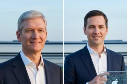 Tim Cook Steps Down as Apple CEO in September 2026 — AI-generated illustration