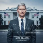 Tim Cook's Trump pivot: policy over politics — AI-generated illustration