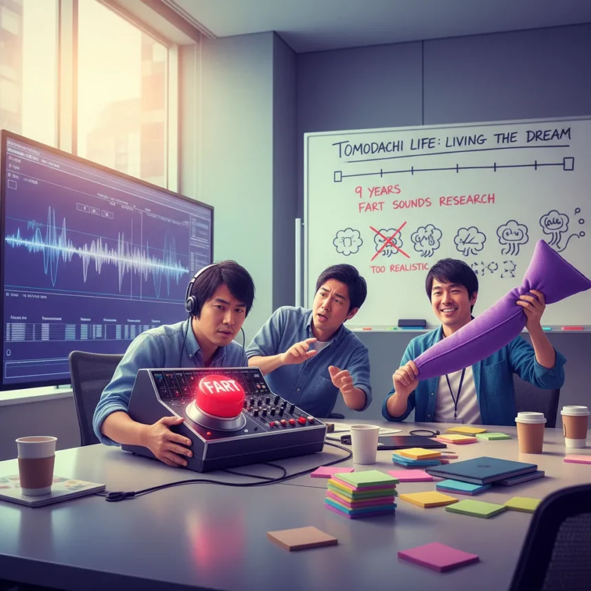 Tomodachi Life devs obsessed over fart sounds for nine years — AI-generated illustration