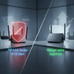 TP-Link faces FCC router ban while Netgear wins approval — AI-generated illustration