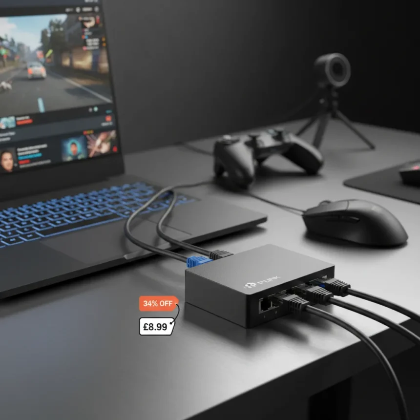 TP-Link LS1005G gigabit ethernet switch cuts lag for under £9 — AI-generated illustration