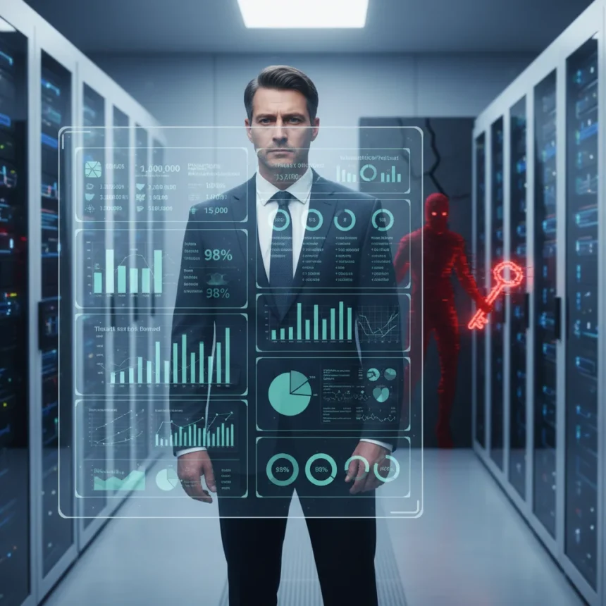 Traditional cybersecurity metrics are masking real risk — AI-generated illustration