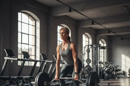 Trap bar deadlift sits between squat and deadlift for muscle — AI-generated illustration