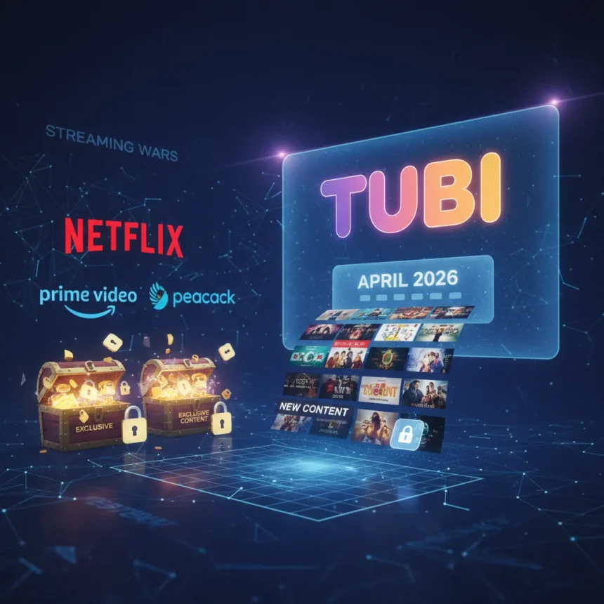 Tubi in April 2026: Free streaming amid streaming wars — AI-generated illustration
