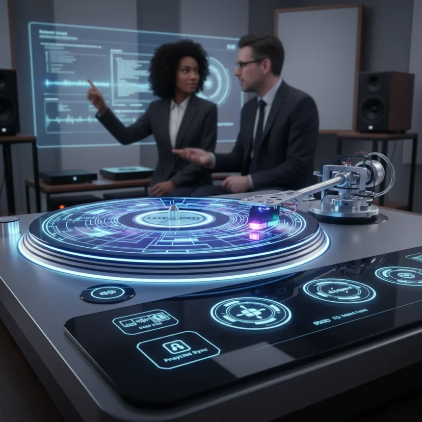 Turntable design shifts toward intelligent control systems — AI-generated illustration