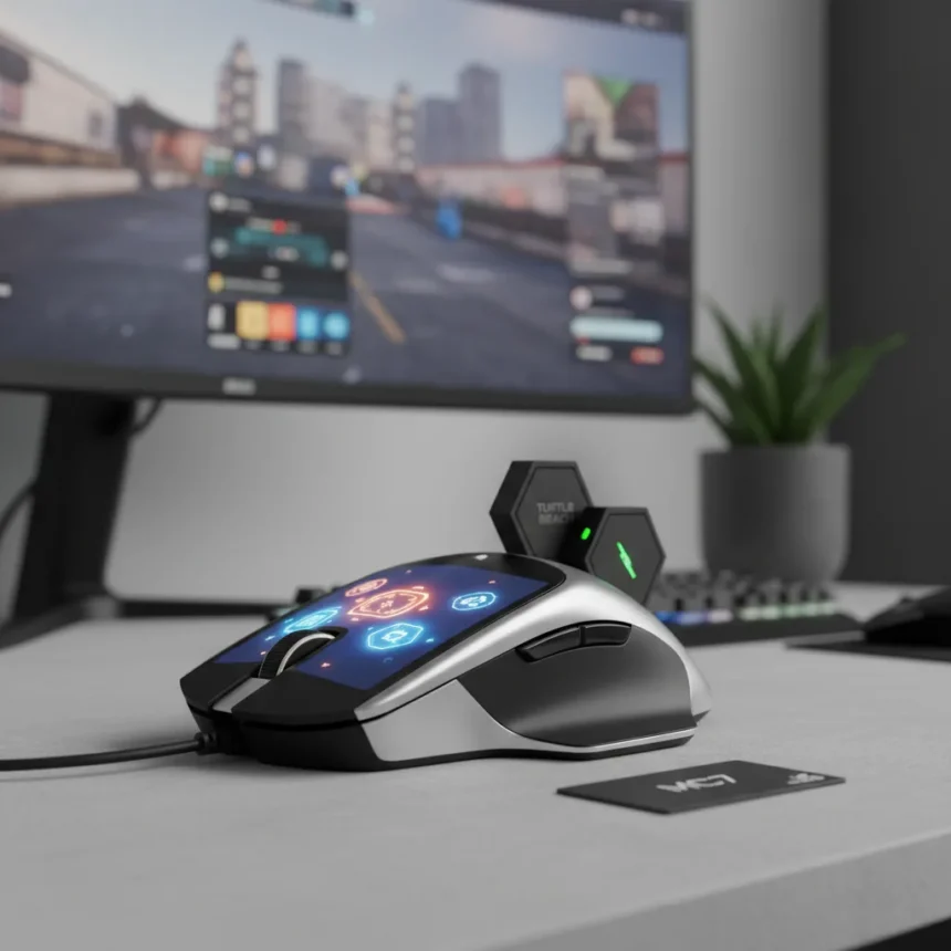 Turtle Beach MC7 Gaming Mouse Bets Big on Touchscreen Over Buttons — AI-generated illustration