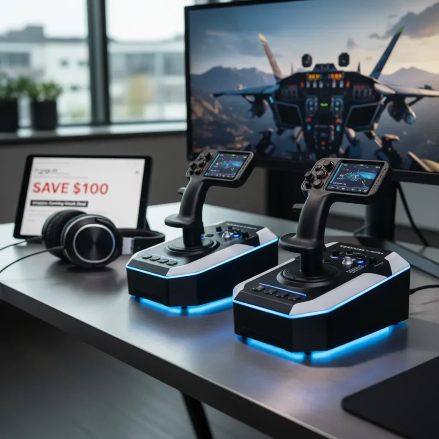 Turtle Beach VelocityOne Flightdeck HOTAS drops $100 in rare deal — AI-generated illustration