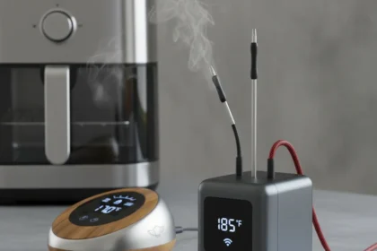 Typhur Sync air fryer wireless thermometer impresses, but design loses charm — AI-generated illustration