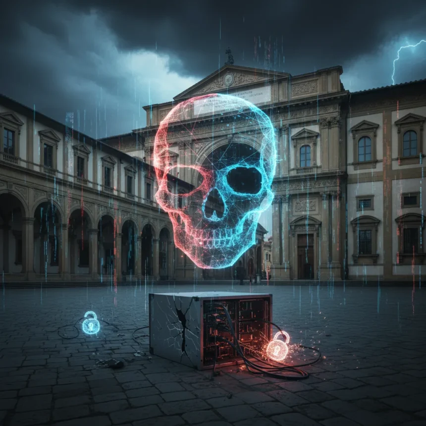 Uffizi Gallery cyberattack exposes cultural institution vulnerabilities — AI-generated illustration