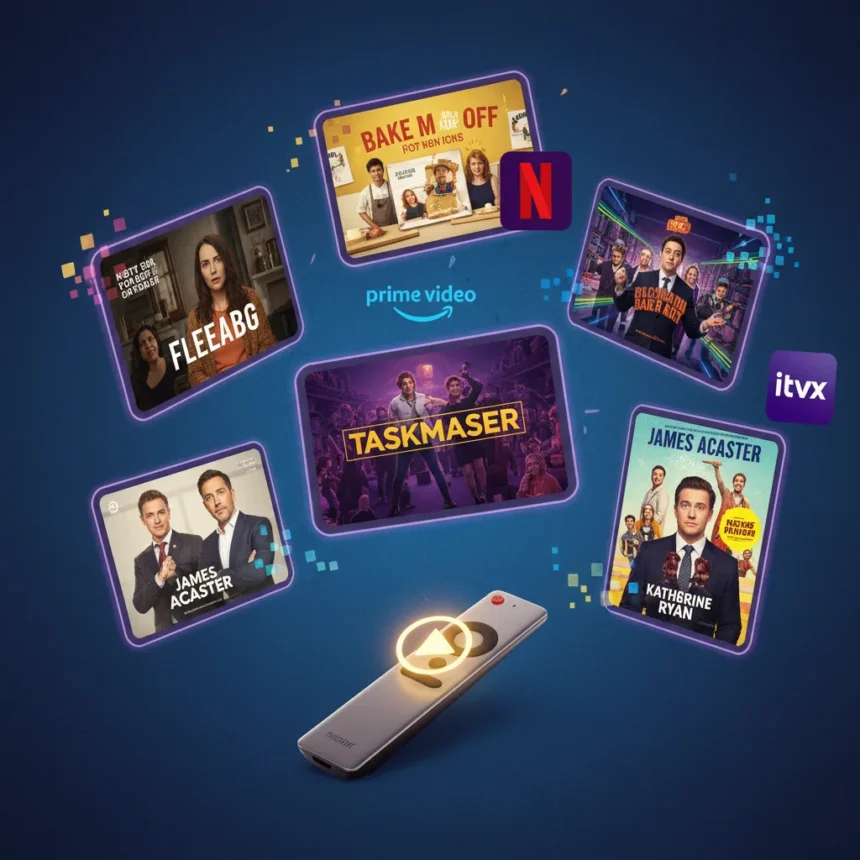 UK Comedy streaming picks to laugh at right now — AI-generated illustration