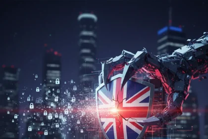 UK ransomware volume drops but big game hunting hits harder — AI-generated illustration