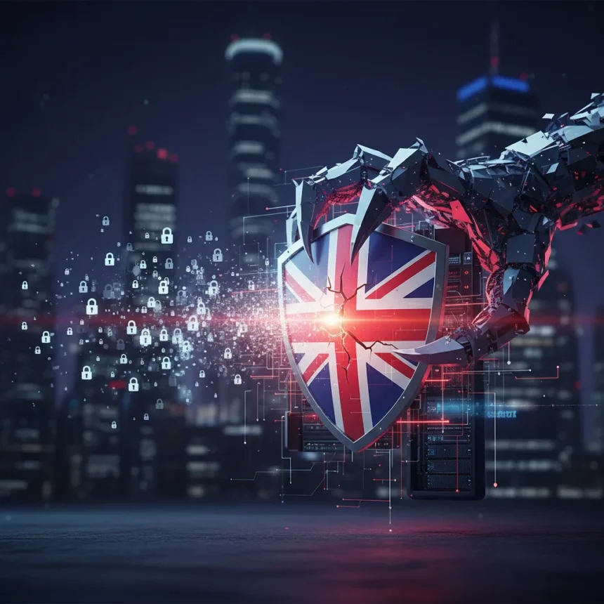 UK ransomware volume drops but big game hunting hits harder — AI-generated illustration
