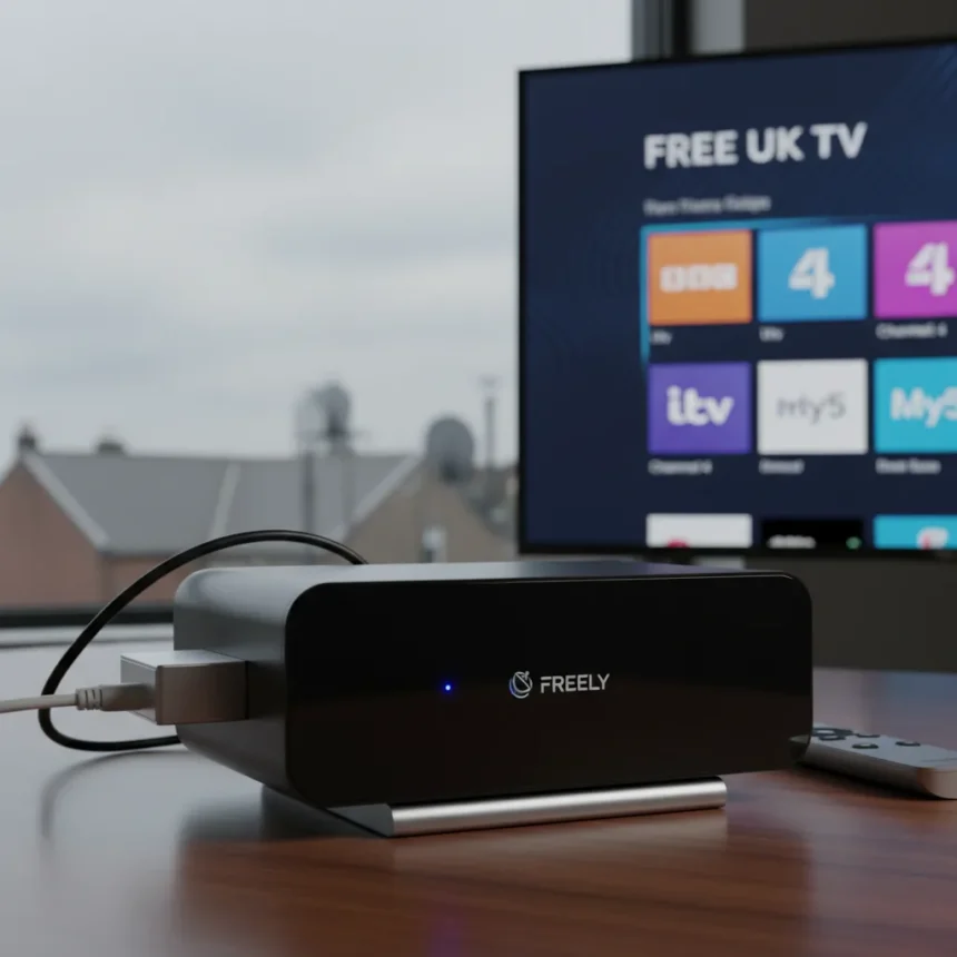 Free UK TV Box Lets Satellite Users Skip Streaming After Sky Q Shutdown — AI-generated illustration