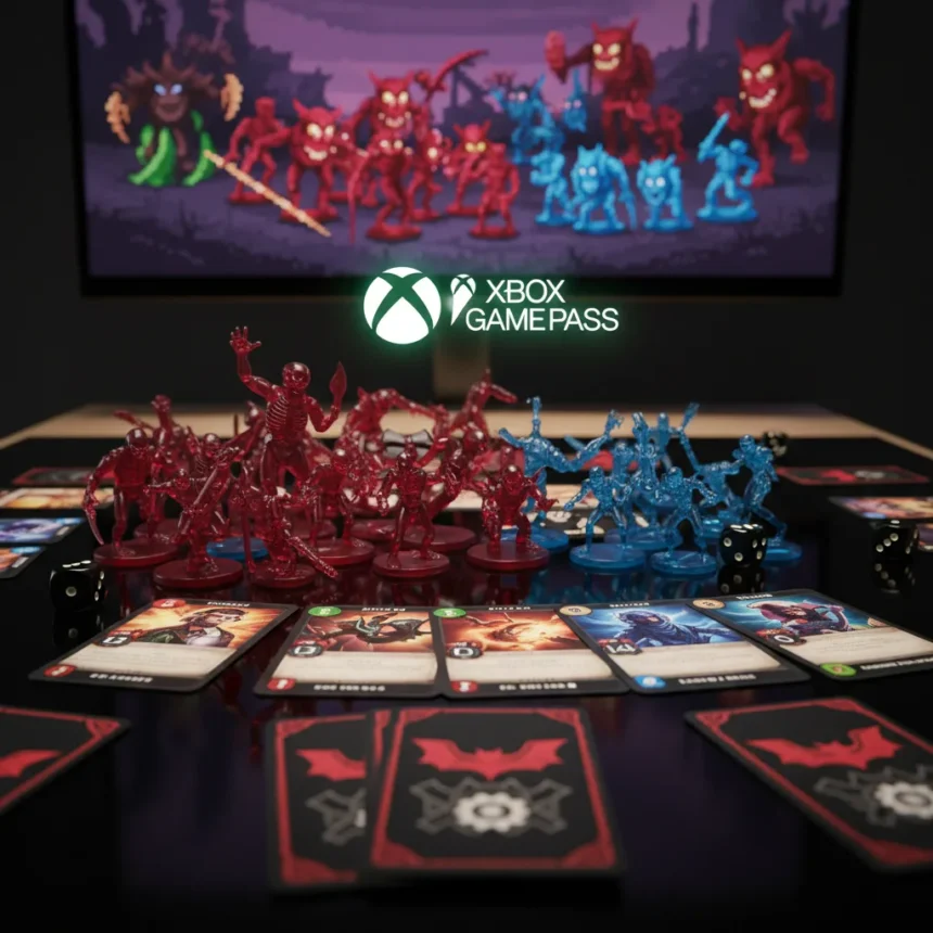Vampire Crawlers turns Survivors chaos into tactical card combat — AI-generated illustration