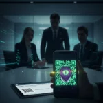 VENOM phishing campaign targets executives by name with QR codes — AI-generated illustration