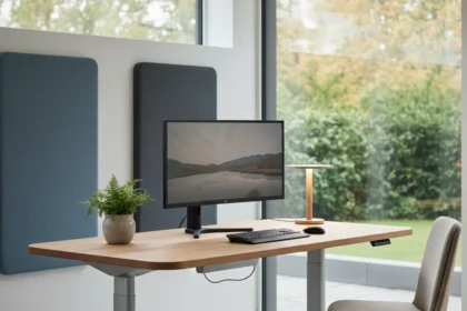 Vernal's Standing Desk Design Strips Away Office Anxiety — AI-generated illustration