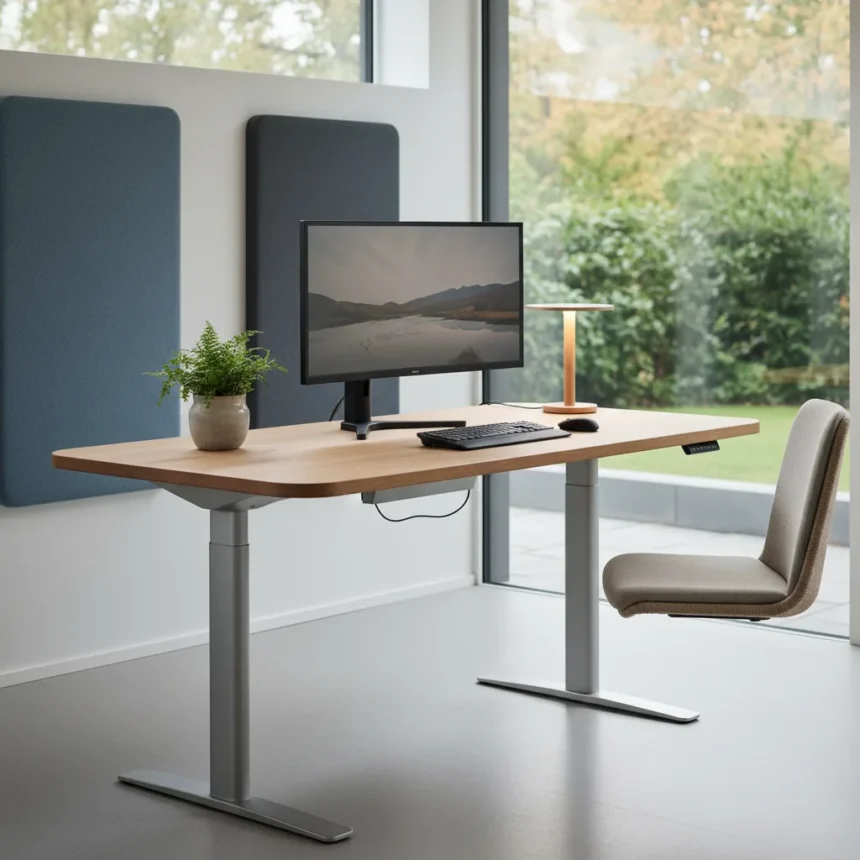 Vernal's Standing Desk Design Strips Away Office Anxiety — AI-generated illustration
