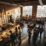 Vinyl record shops thrive by becoming community hubs — AI-generated illustration