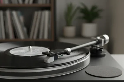 Vinyl turntable terminology explained: essential glossary for beginners — AI-generated illustration