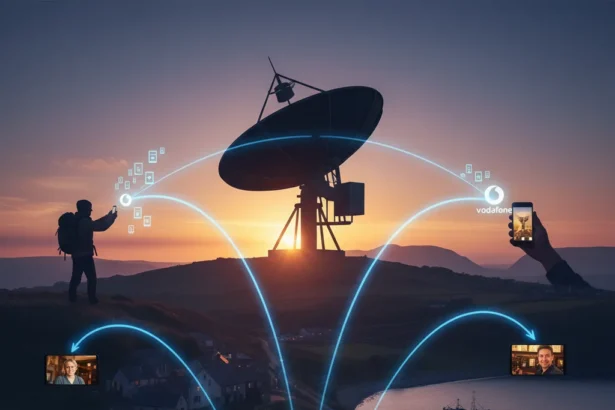 VodafoneThree satellite connectivity gets UK regulatory green light — AI-generated illustration