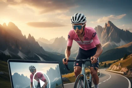 Watch Giro d'Italia 2026 free with VPN—Vingegaard's bid for glory — AI-generated illustration