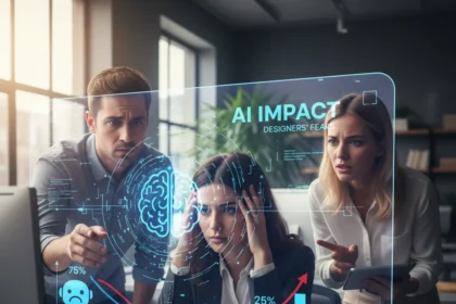 Web design AI fears exceed budget worries among professionals — AI-generated illustration