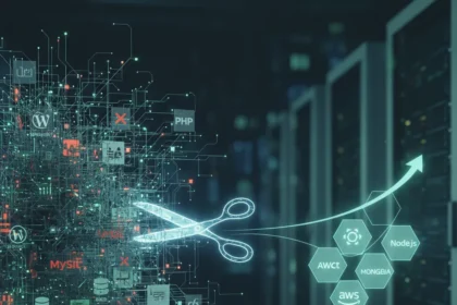 Website tech stack simplification is now essential — AI-generated illustration