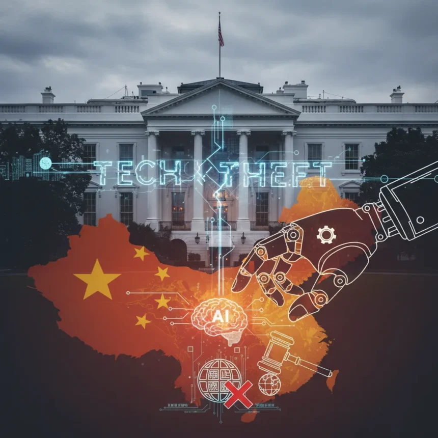 White House accuses China of AI technology theft on industrial scale — AI-generated illustration