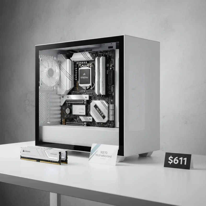 White PC Build Bundle: 64GB RAM and PCIe Gen 5 SSD for $611