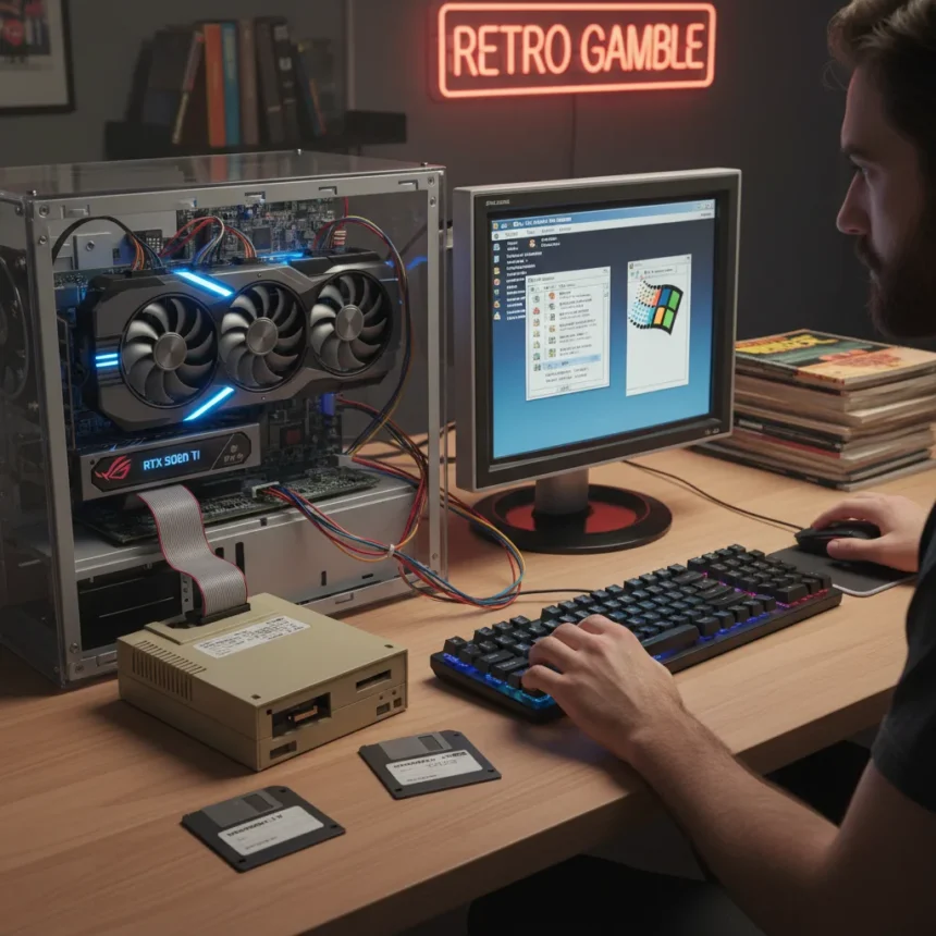 Windows 3.1X on RTX 5060 Ti: Foone's Retro Gamble Pays Off — AI-generated illustration